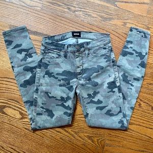 Hudson Camo Nico Mid Rise Super Skinny Jeans 24